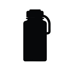 Silhouette of a Water Bottle with a Handle and Secure Cap