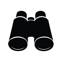 Black and white silhouette of binoculars for exploration and observation needs