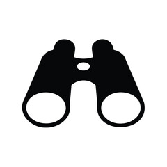 Simple black binoculars vector illustration, representing exploration, observation, and sightseeing activities