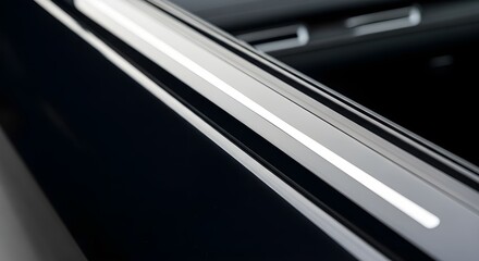 Title: Shiny Metallic Trim Close-Up on Dark Background