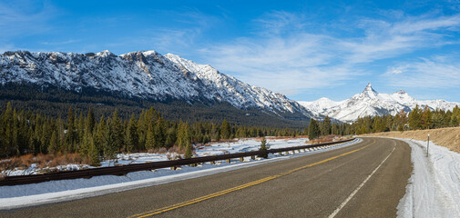 Panorama of Empty Road in Montana