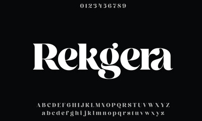 Rekalgera vector font alphabet with numbers