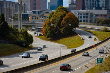 Atlanta Highway And Autumn Landscape