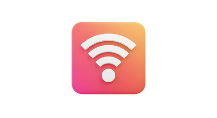 Vibrant 3D WiFi symbol on a gradient background.