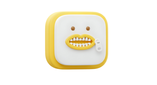 Yellow and white square alarm clock with a cartoon face.