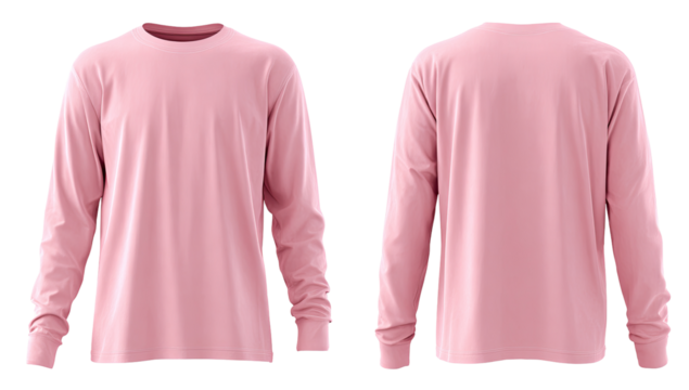 Light pink long-sleeve shirt, front and back views