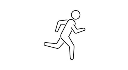 Running man outline icon. simple vector illustration of a person in motion, symbolizing urgency, activity, exercise, or progress. minimalist graphic design element.