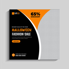 Halloween Fashion Sale Social Media Post Template Design