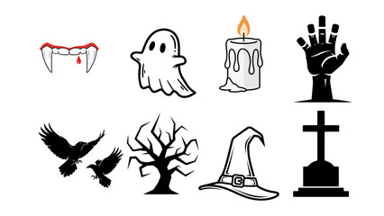 Spooky Halloween Vector Icon Set