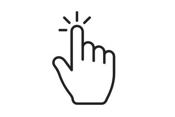 Obraz premium Hand cursor icon clicking, pointing or tapping on transparent background, simple user interface symbol for web and app design