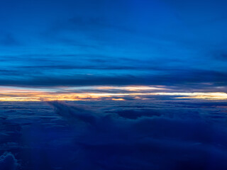 Dramatic Sunset Over Clouds in Solidaridad