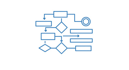 Flowchart illustration depicting complex decision-making and operational processes clearly