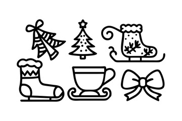 Christmas icons for holiday season celebration
