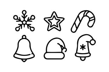 Christmas icons for holiday season decoration