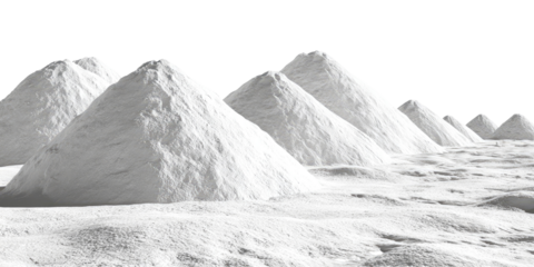 White powder piles landscape