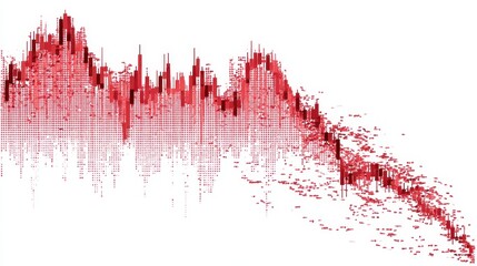 A stock market crash graph clipart, economy element, red vector style, isolated on white background