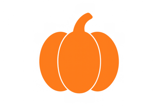 Orange pumpkin icon representing halloween, autumn, and harvest. Simple graphic asset with transparent background - Powered by Adobe