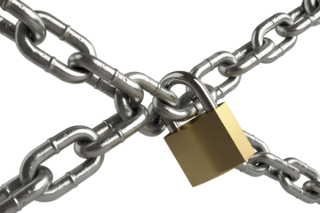 Heavy Duty Chain and Lock in Diagonal Composition