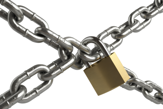 Heavy Duty Chain and Lock in Diagonal Composition