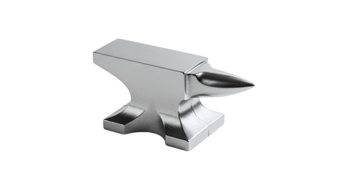 Small metal anvil for jewelry making and other crafts, isolated on transparent background