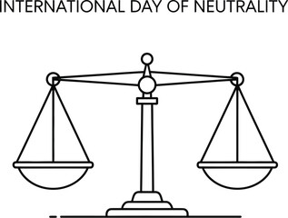 Minimalist scale symbol for International Day of Neutrality