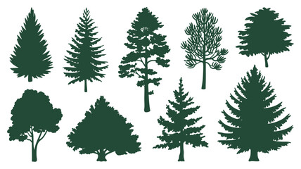 Obraz premium Tree silhouettes collection art