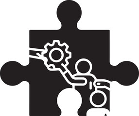 Simple and clean single puzzle piece icon design in vector format perfect for various applications