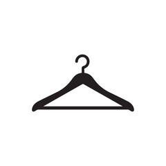 Black hanger silhouette icon. Vector.
