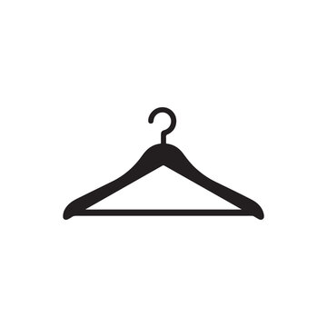 Black hanger silhouette icon. Vector.