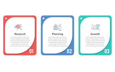 Business infographic template. 3 Step timeline journey. Process diagram, 3 options, Infograph elements, PNG, vector illustration.