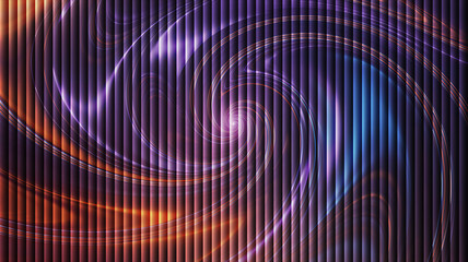 A captivating abstract background featuring a swirling vortex of purple, orange, and blue hues with vertical lines