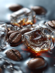 close up of coffee beans in a cup