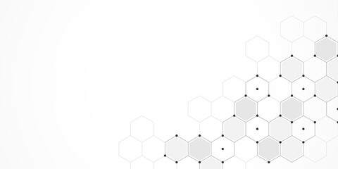 Hexagons pattern. Geometric abstract background with simple hexagonal elements. Creative idea for medical, technology or science design
