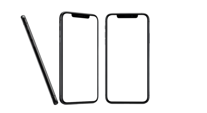 Sleek modern smartphone displayed against a dark background with minimalist design