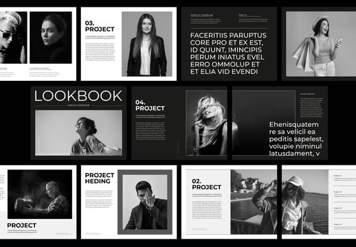 Modern Black and White Lookbook Layout