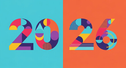 Colorful summer beach flip flops icon set of 2026 text, a holiday vector design symbol on the sand