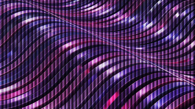 A mesmerizing abstract background featuring a dynamic interplay of purple, pink, and white hues in a wavy pattern