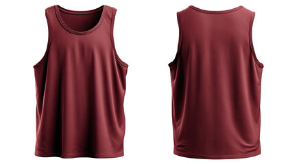 Burgundy tank top, front & back views