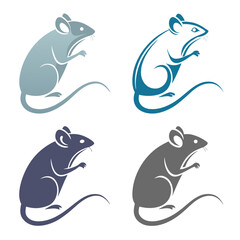 Four stylized mice in gradient colors mouse rodent