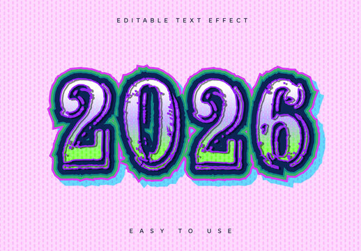 Chunky Layered Graffiti New Year Numbers Text Style