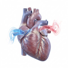 3D Medical Illustration of Congestive Heart Failure Anatomy