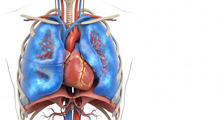 Pulmonary Edema and Fluid Build-Up in Heart Failure – Medical Concept