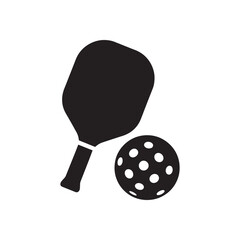 Pickleball Paddle and Ball Silhouette