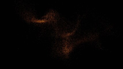 A mesmerizing cloud of shimmering golden-brown particles suspended in deep black space. - Powered by Adobe