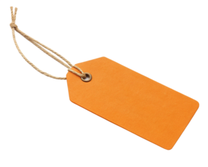 blank orange price tag