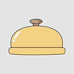 Cloche - Food Cover or Service Bell Icon. A charming sticker of a cloche, perfect for depicting food service, fine dining, surprise, or a reception bell