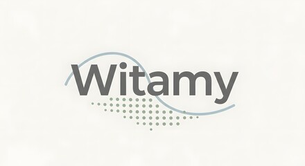 A clean and minimalistic background with the word 'Witamy' in bold, modern typography, featuring subtle design elements and a neutral color palette