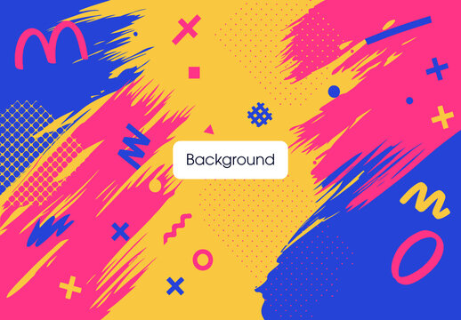 Abstract Dynamic Retro 80s Brush Stroke Texture