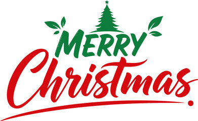 Merry christmas tree festive holiday text design