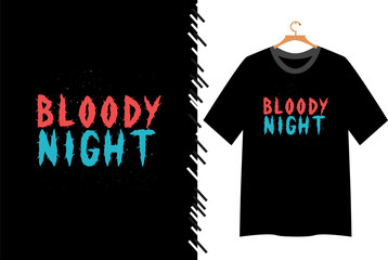 Bloody night spooky text t shirt design